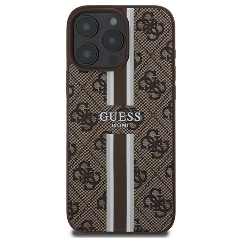 Guess 4G Printed Stripes MagSafe - Case iPhone 16 Pro Max (brown) 3
