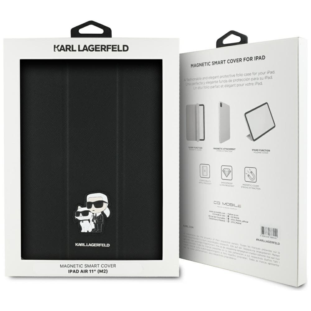 Karl Lagerfeld Book Cover Saffiano Magnetic Karl & Choupette - Case iPad Air 11” M3 (2025) / iPad Air 11” M2 (2024) (black) 8