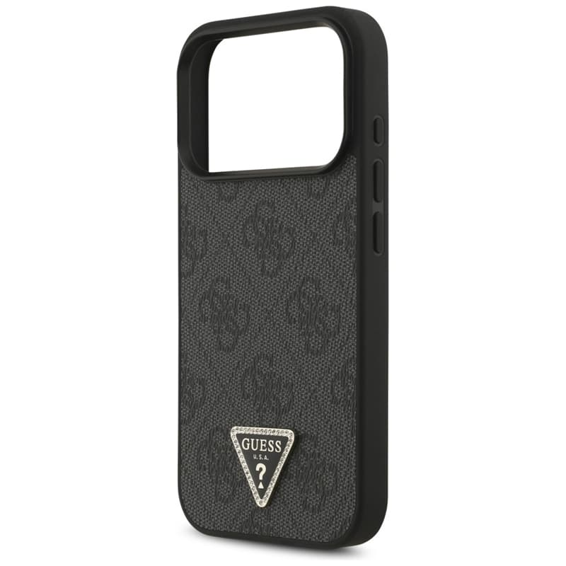 Guess Leather 4G Triangle Strass MagSafe - Case iPhone 17 Pro (Black) 6