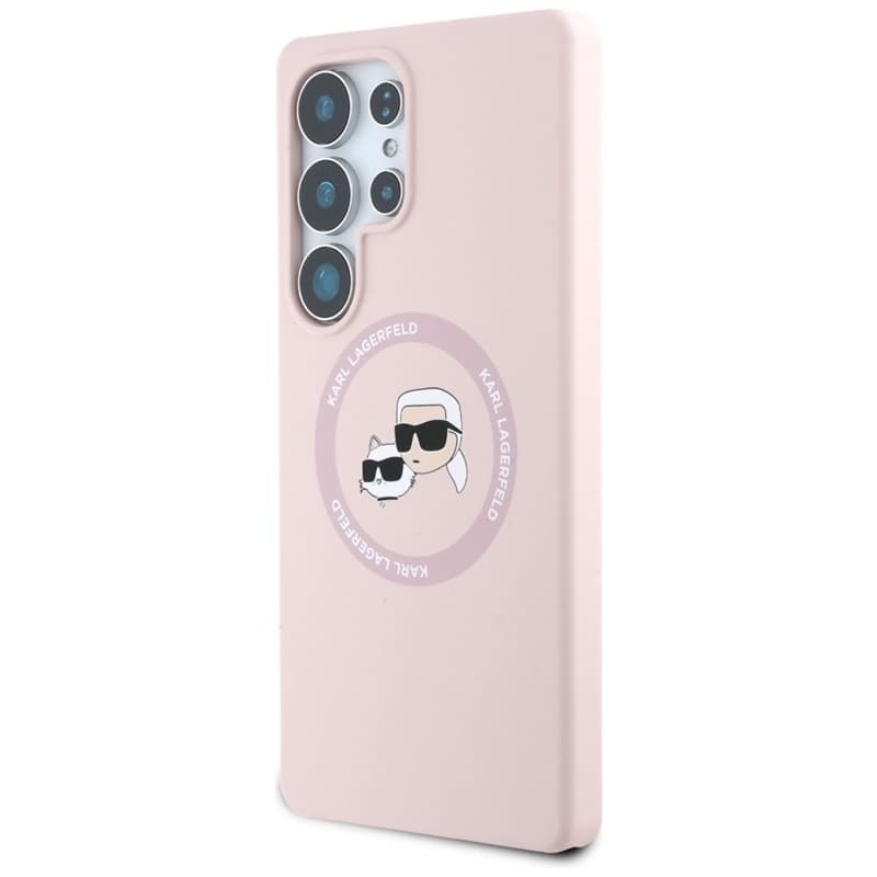 Karl Lagerfeld Silicone Double Heads And Circle MagSafe - Case for Samsung Galaxy S25 Ultra (Pink) 2