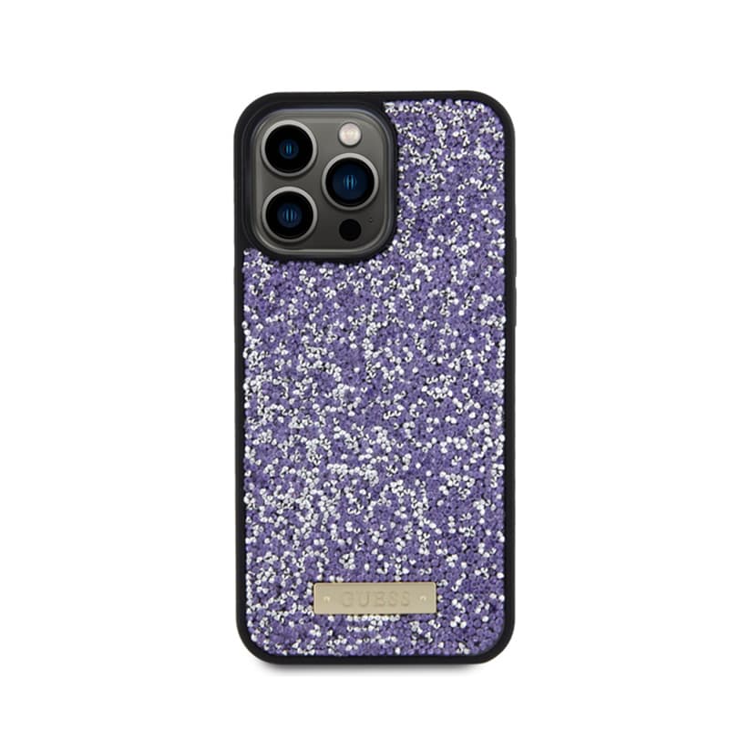 Guess Rhinestone Metal Logo - Case for iPhone 15 Pro Max (Pink) 3