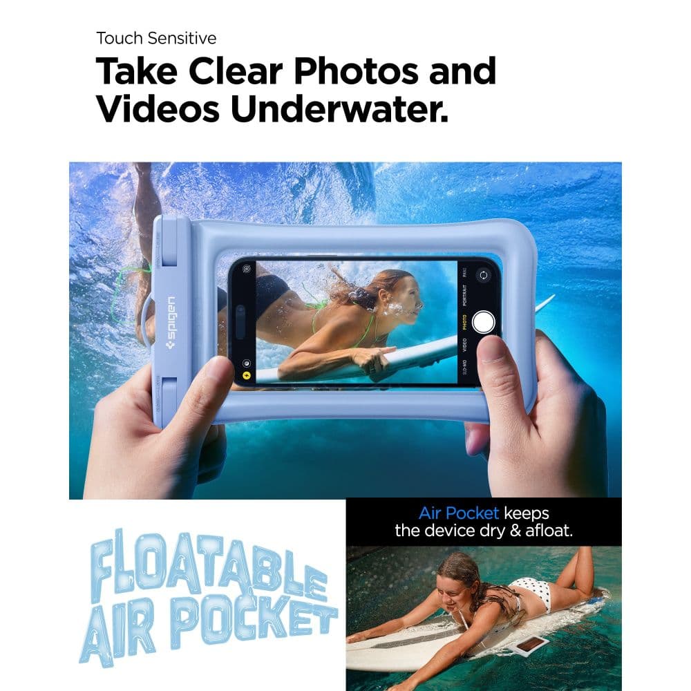 Spigen A610 Universal Waterproof Float Case - Case for smartphones up to 6.9" (Aqua Bluet) 5
