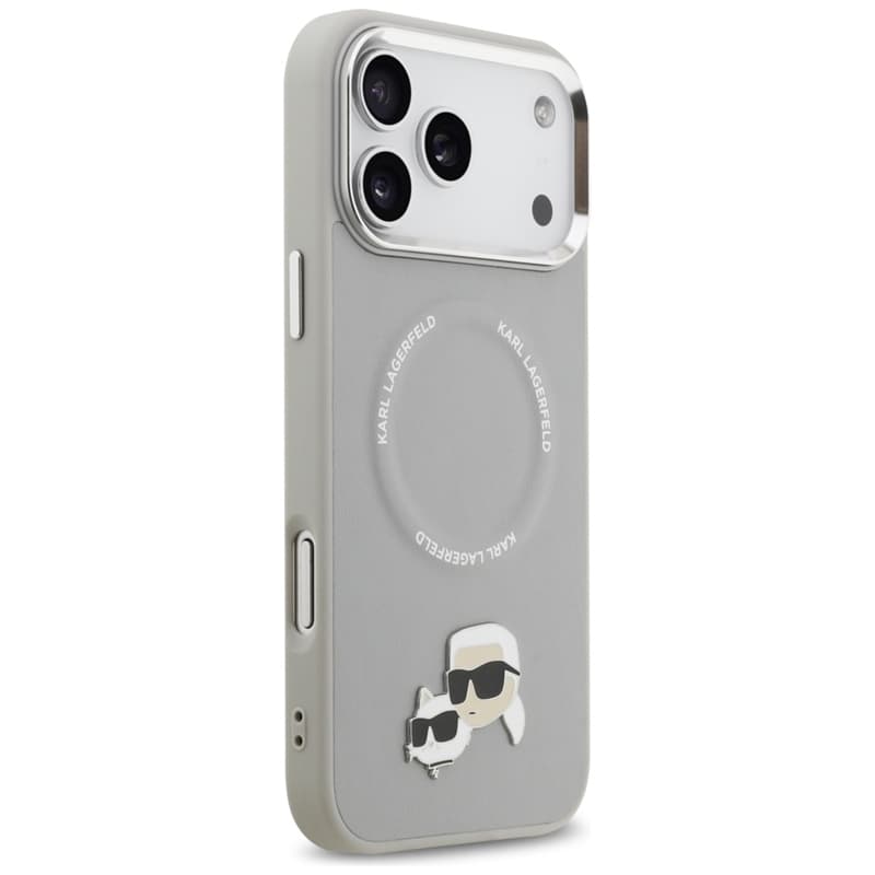 Karl Lagerfeld Karl & Choupette Pins MagSafe - Case for iPhone 17 Pro (gray) 4