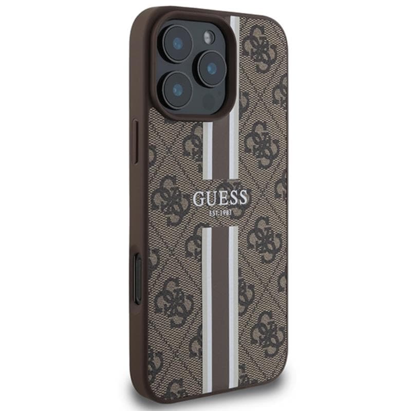 Guess 4G Printed Stripes MagSafe - Case iPhone 16 Pro Max (brown) 4