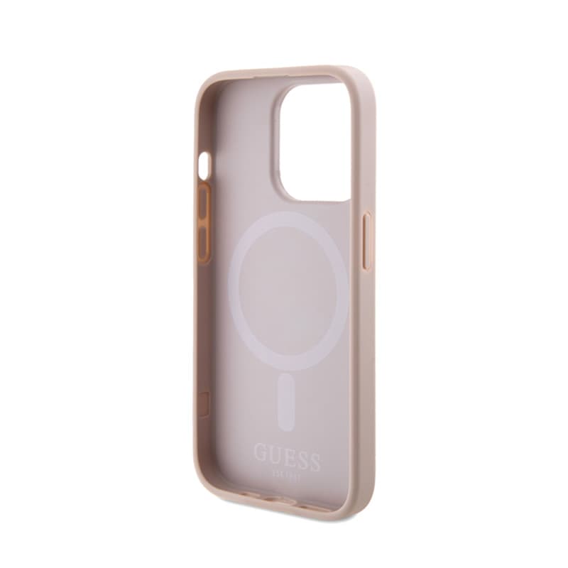 Guess Saffiano MagSafe - Case for iPhone 15 Pro (Pink) 6