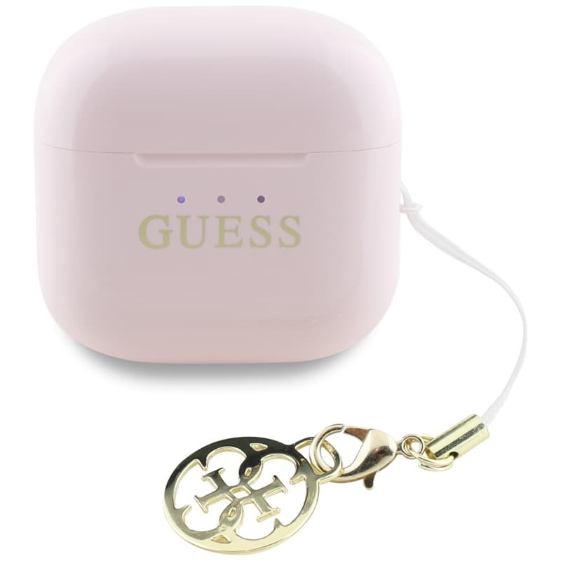 Guess Glossy Effect Printed Classic Logo & Charm - TWS Bluetooth Earphones + Charging Case (Pink) 3