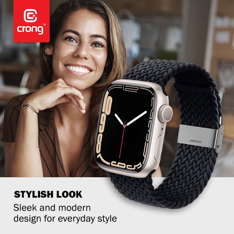 Crong Wave Band – Braided Apple Watch Strap 38/40/41/42 mm (Graphite) 8
