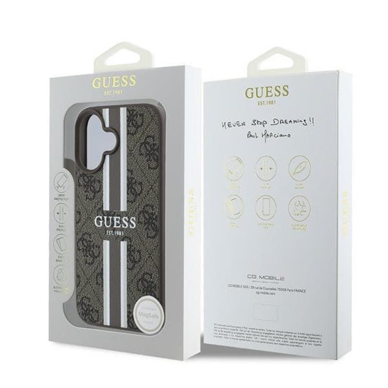 Guess 4G Printed Stripes MagSafe - Case iPhone 16 Plus (brown) 8