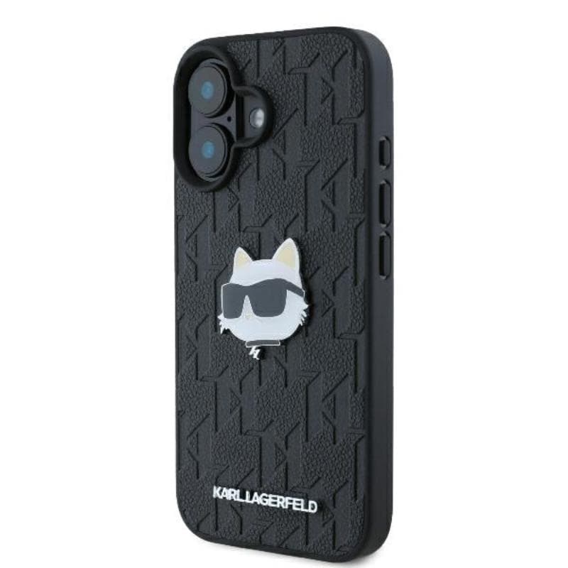 Karl Lagerfeld Monogram Choupette Head Pin - Case for iPhone 16 (black) 2