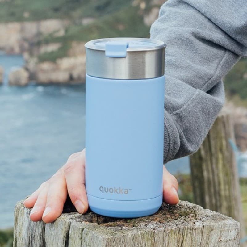 Quokka Boost Coffee Tumbler - Stainless Steel Thermal Mug with Infuser 400ml (Denim Blue) 2