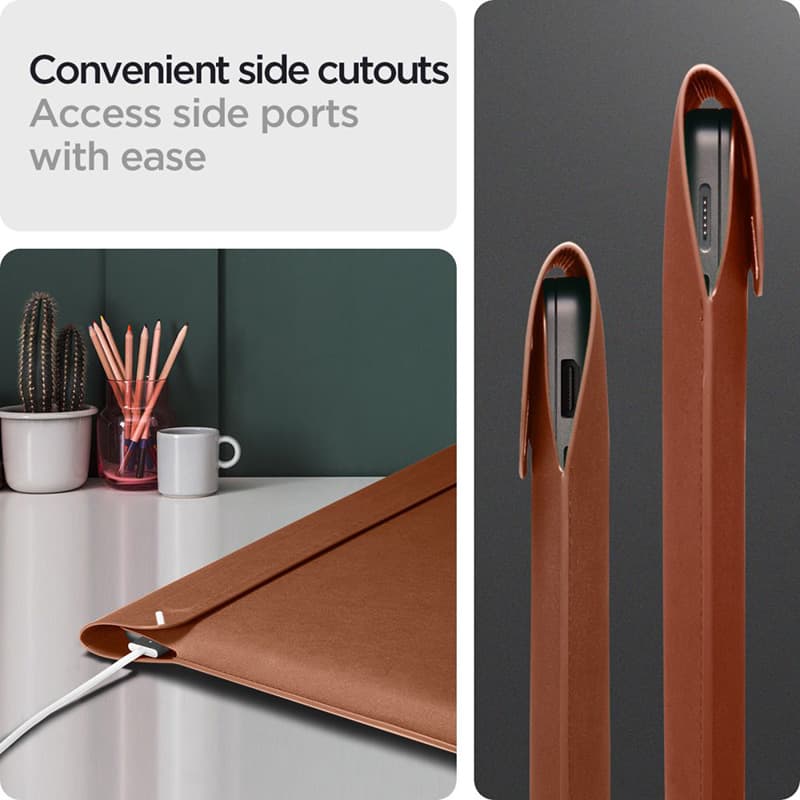 Spigen Valentinus Sleeve Laptop - 15" / 16" Notebook Case (Classic Brown) 7