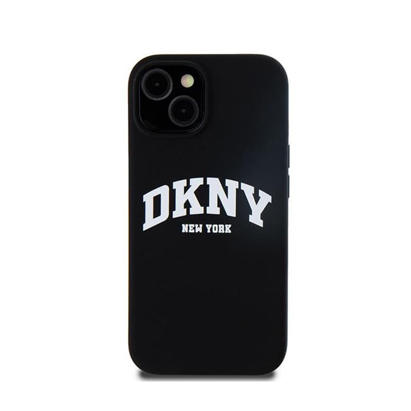 DKNY Liquid Silicone White Printed Logo MagSafe - Case for iPhone 14 / 15 / 13 (black) 3