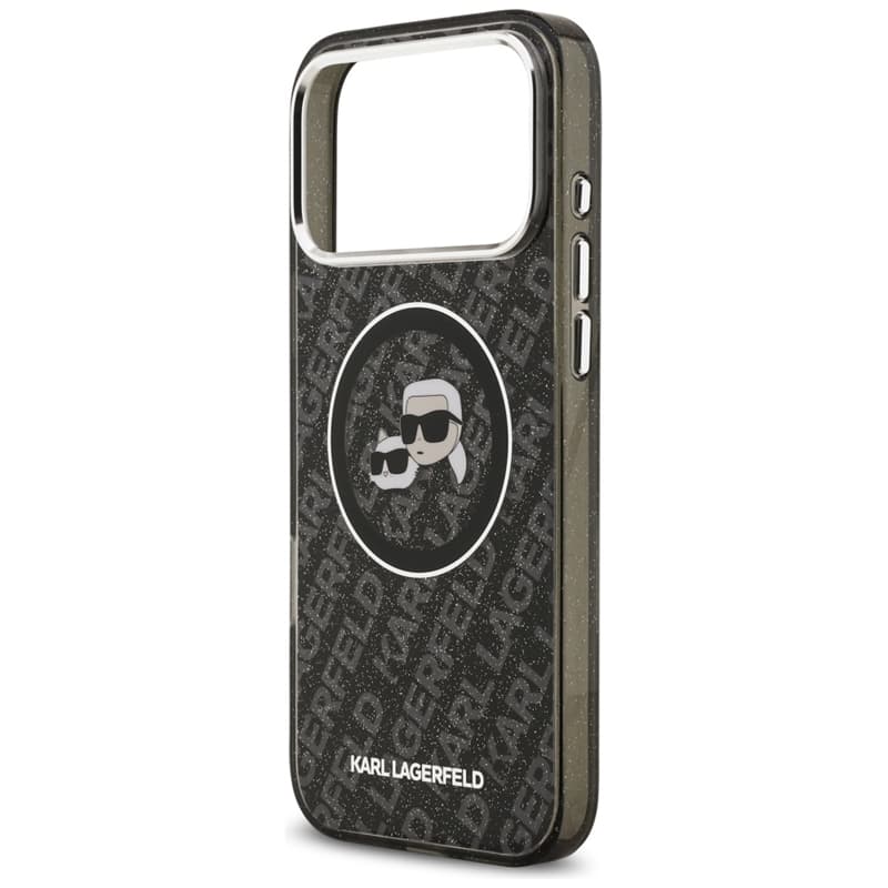 Karl Lagerfeld IML Glitter Karl & Choupette Heads Logo MagSafe - Case for iPhone 17 Pro Max (black) 6