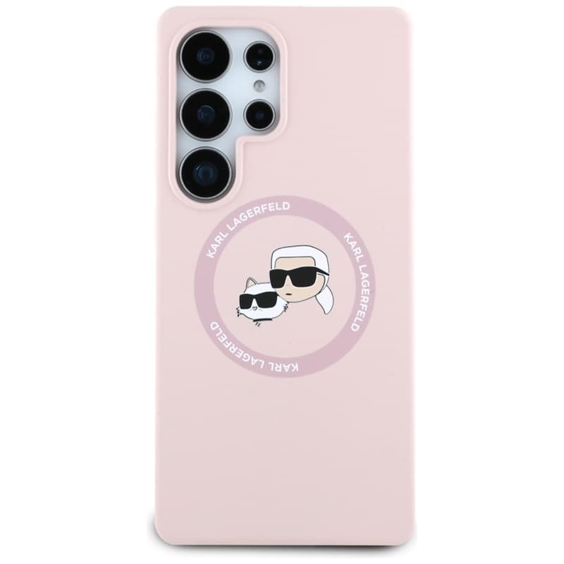 Karl Lagerfeld Silicone Double Heads And Circle MagSafe - Case for Samsung Galaxy S25 Ultra (Pink) 3