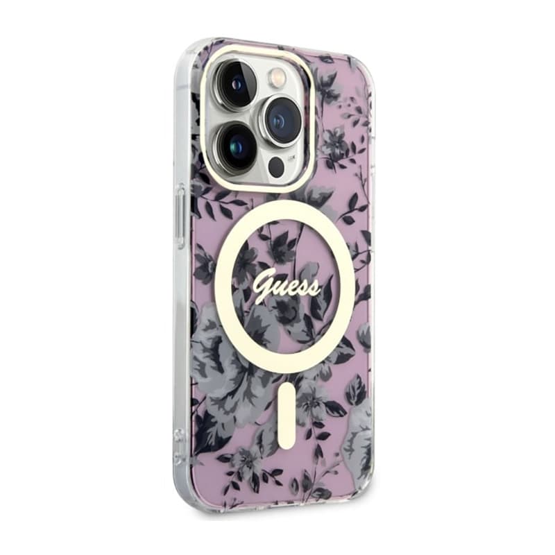Guess Flower MagSafe - Case for iPhone 14 Pro Max (Pink) 4