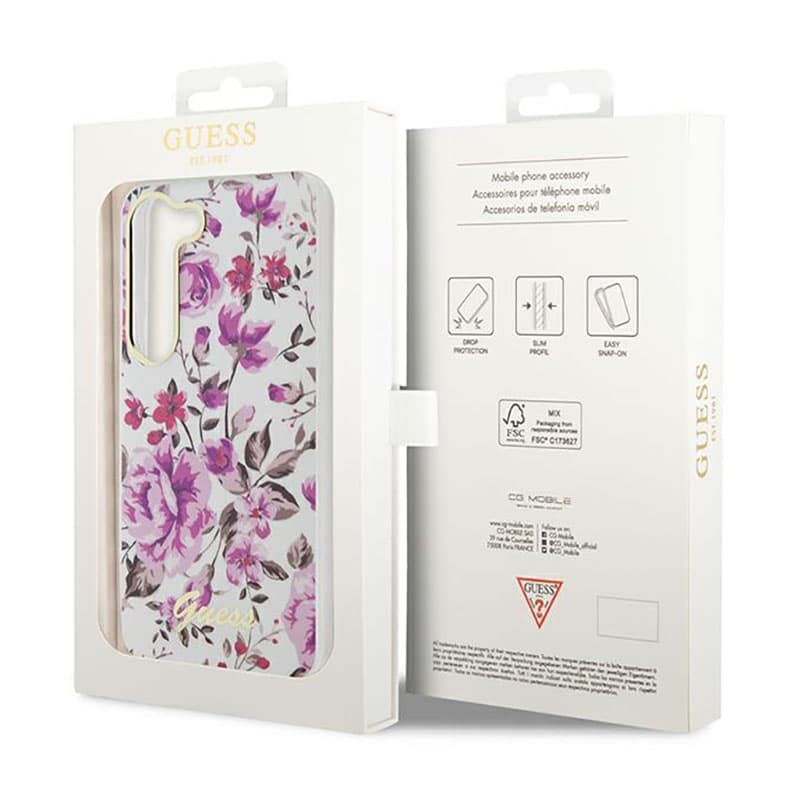 Guess Flower Collection - Case for Samsung Galaxy S23 (White) 7