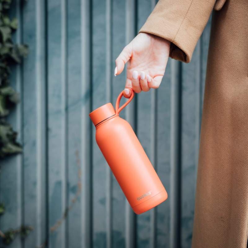 Quokka Solid With Strap - 510ml Stainless Steel Thermos Bottle with Strap (Orange) 4