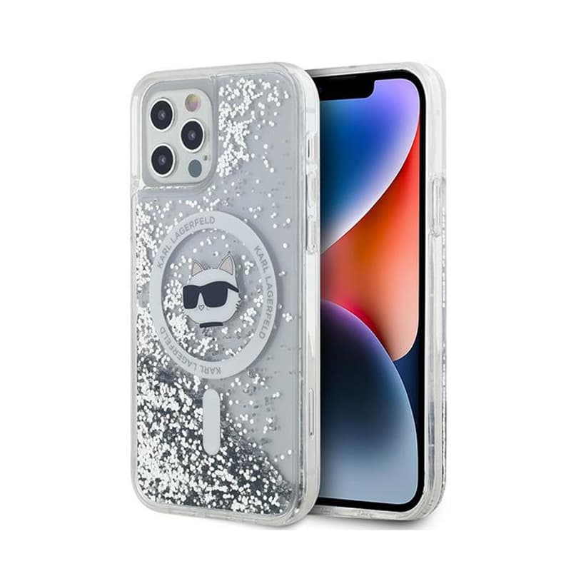 Karl Lagerfeld Liquid Glitter Choupette Head MagSafe - iPhone 12 / iPhone 12 Pro Case (Transparent) 1