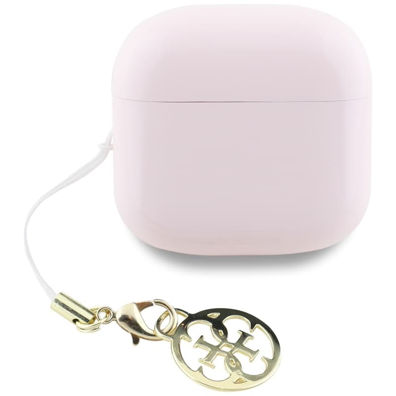 Guess Glossy Effect Printed Classic Logo & Charm - TWS Bluetooth Earphones + Charging Case (Pink) 4