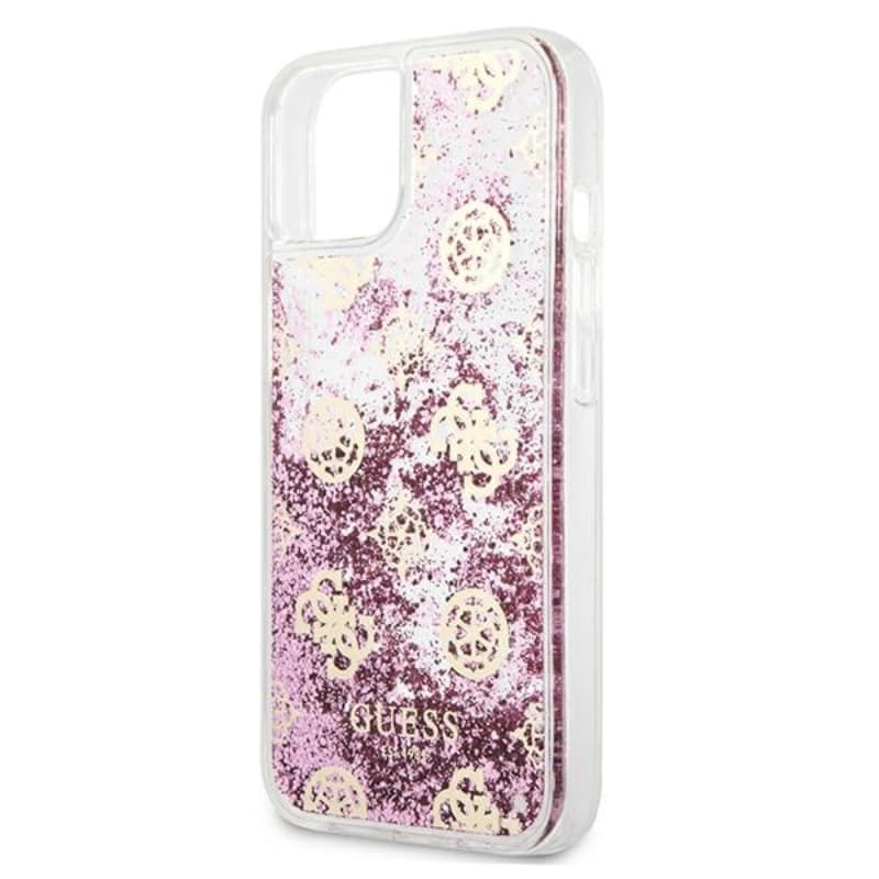 Guess Peony Liquid Glitter - Case for iPhone 13 mini (Pink) 6