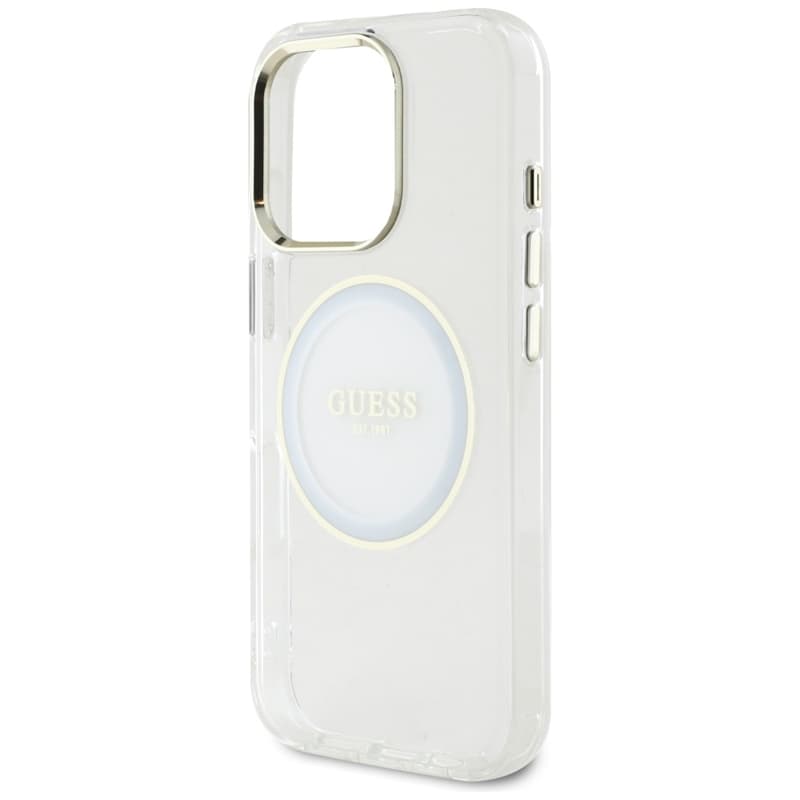 Guess IML Metal Colored Circle Classic Logo MagSafe - Case for iPhone 16 Pro (white) 6