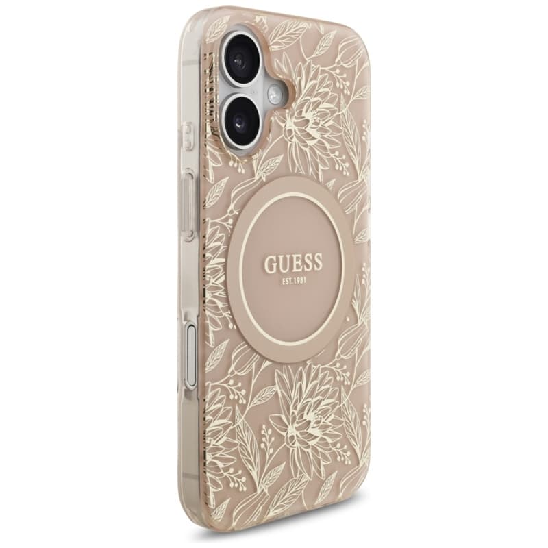 Guess IML Flowers Electro Pearl Strap MagSafe - Case iPhone 17 (pink) 4