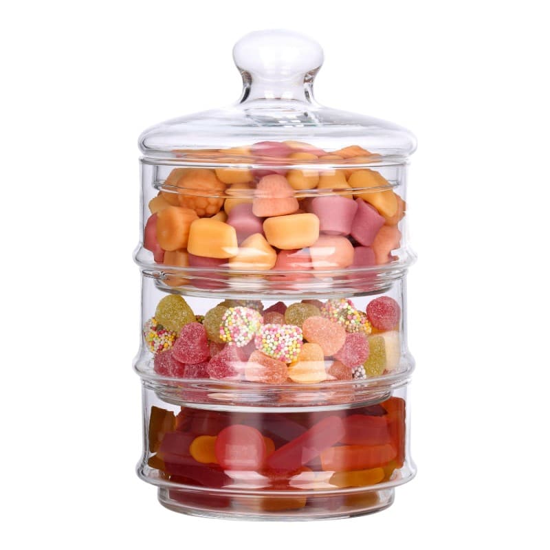 Alpina - Glass container / jar for sweets, 3 levels, 12x23 cm 1