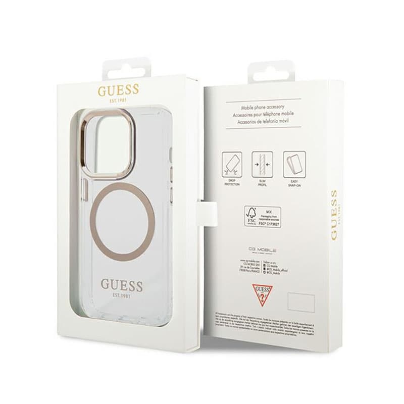 Guess Metal Outline MagSafe - Case for iPhone 14 Pro (Clear) 8