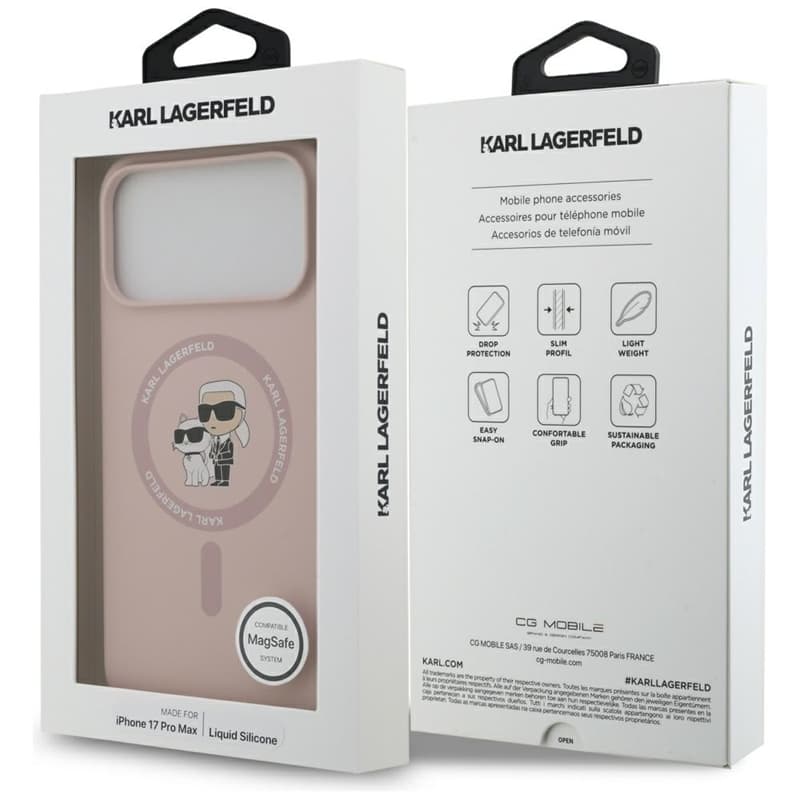 Karl Lagerfeld Silicone Karl & Choupette Ring MagSafe - Case iPhone 17 Pro Max (pink) 8