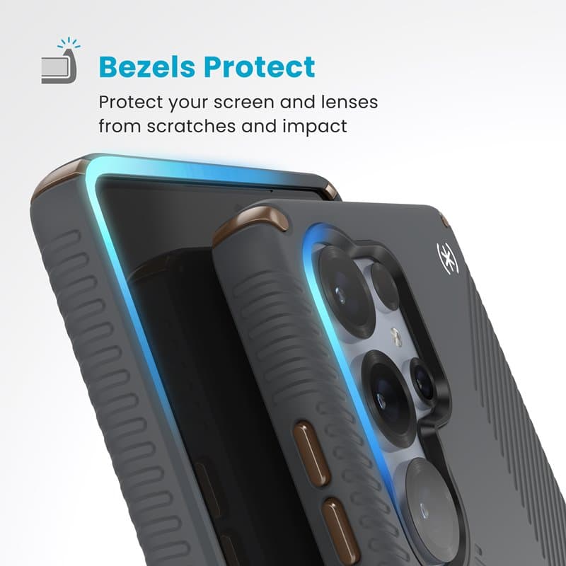 Speck Presidio2 Grip Magnet - Samsung Galaxy S25 Ultra MagSafe Case (Charcoal Grey/Cool Bronze/White) 5