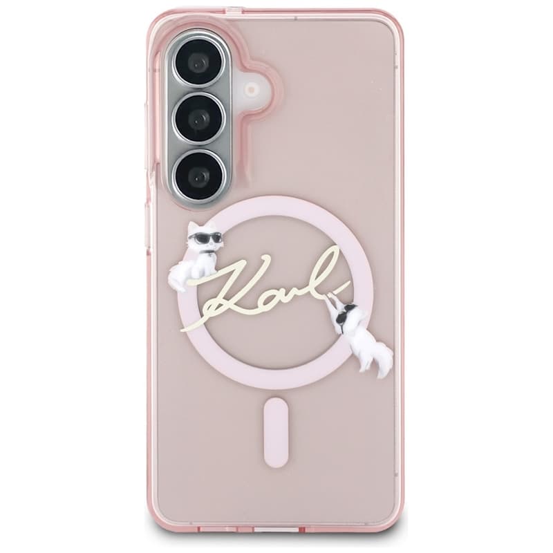 Karl Lagerfeld IML KC Script MagSafe - Samsung Galaxy S26 Case (Pink) 3