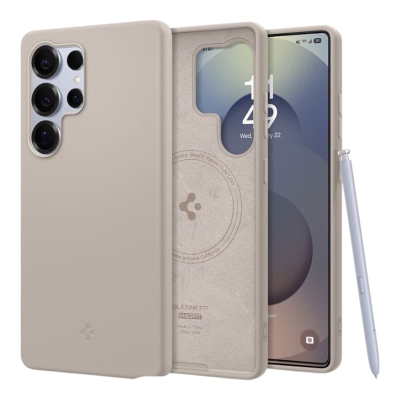 Spigen Silicone Fit Mag MagSafe - Case for Samsung Galaxy S25 Ultra (Natural Titanium)