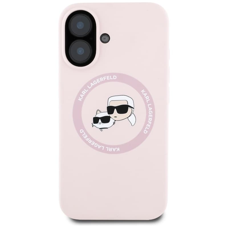 Karl Lagerfeld Silicone Double Heads And Circle MagSafe - Case for iPhone 16 (pink) 3