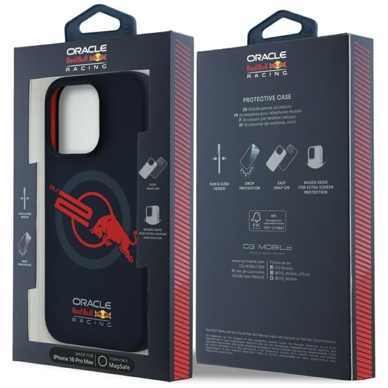 Red Bull HC Silicone Logo Red Lining MagSafe - iPhone 16 Pro Max Case (Navy Blue) 8