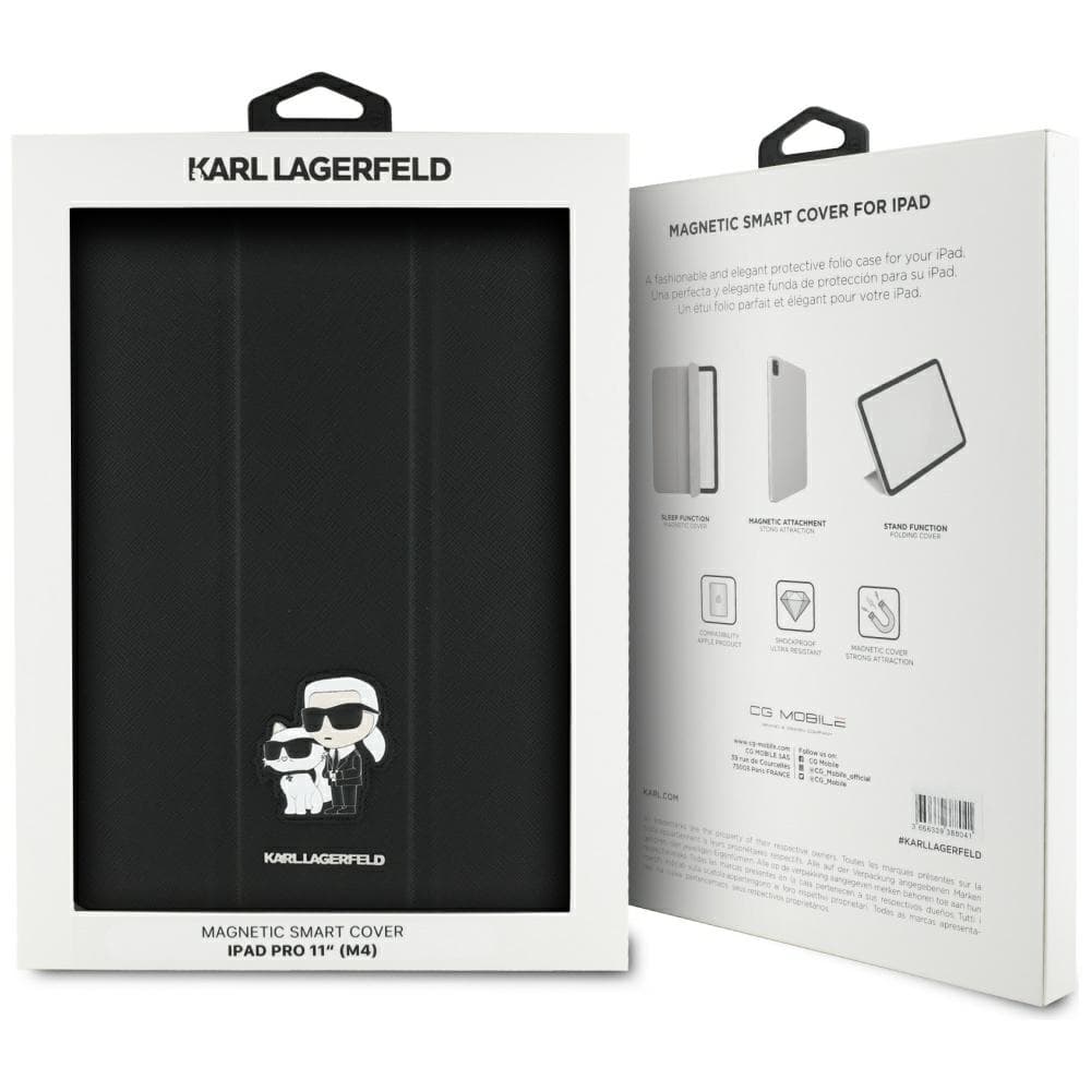Karl Lagerfeld Book Cover Saffiano Magnetic Karl & Choupette - Case iPad Pro 11" M4 (2024) (black) 8