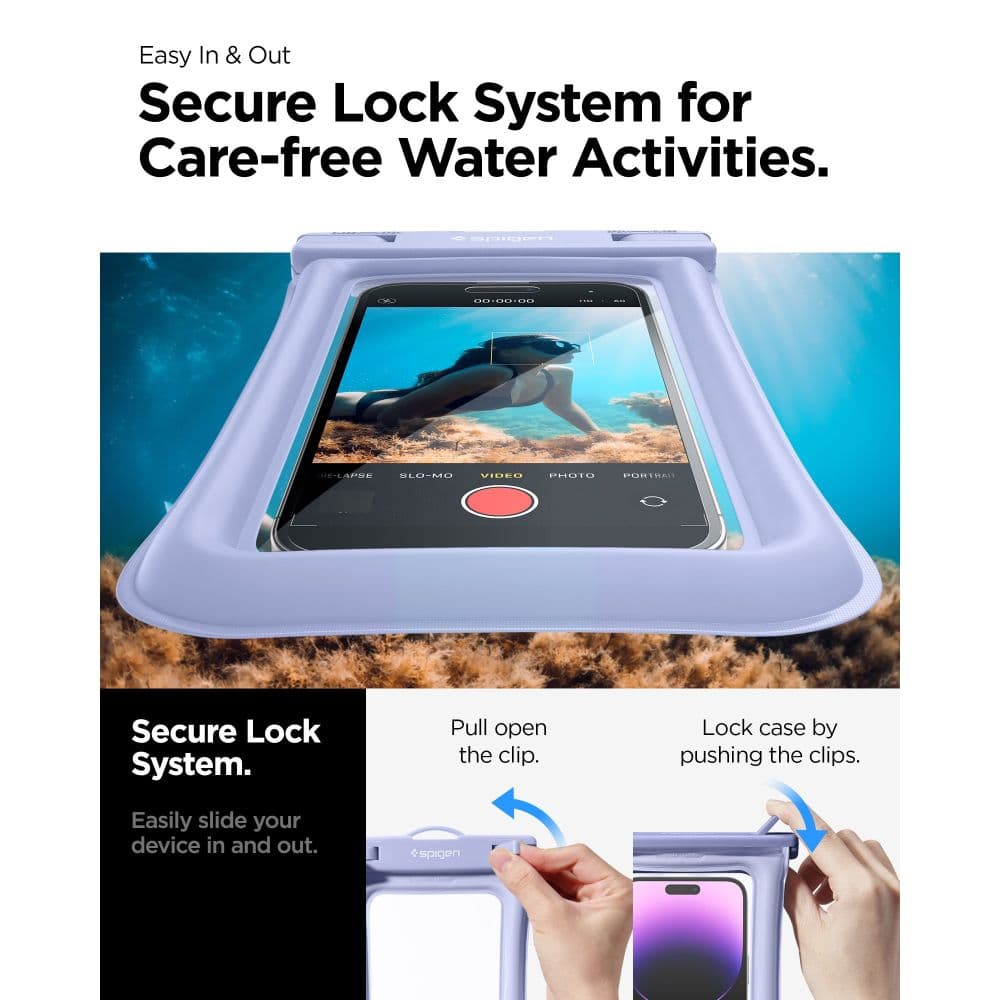 Spigen A610 Universal Waterproof Float Case - Case for smartphones up to 6.9" (Aqua Bluet) 7