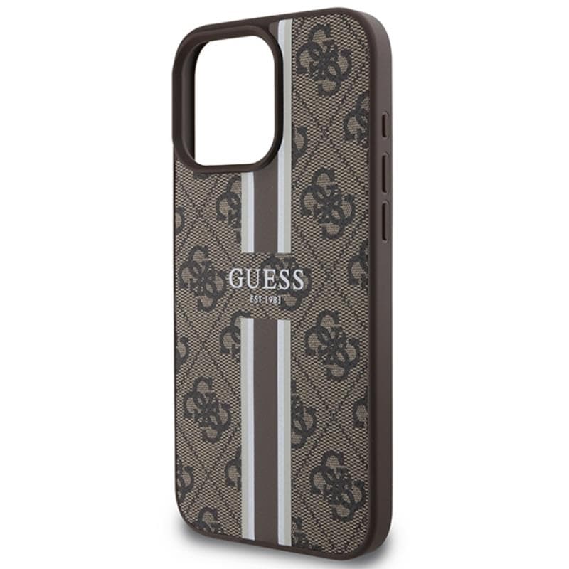 Guess 4G Printed Stripes MagSafe - Case iPhone 16 Pro Max (brown) 6