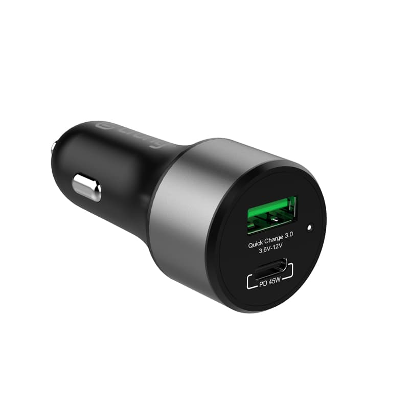 Crong Power Car Charger 63W – USB-C PD 45W Car Charger + USB QC 3.0 18W (Black) 1