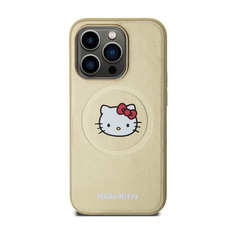 Hello Kitty Leather Kitty Head MagSafe - Case for iPhone 14 Pro Max (Gold) 3