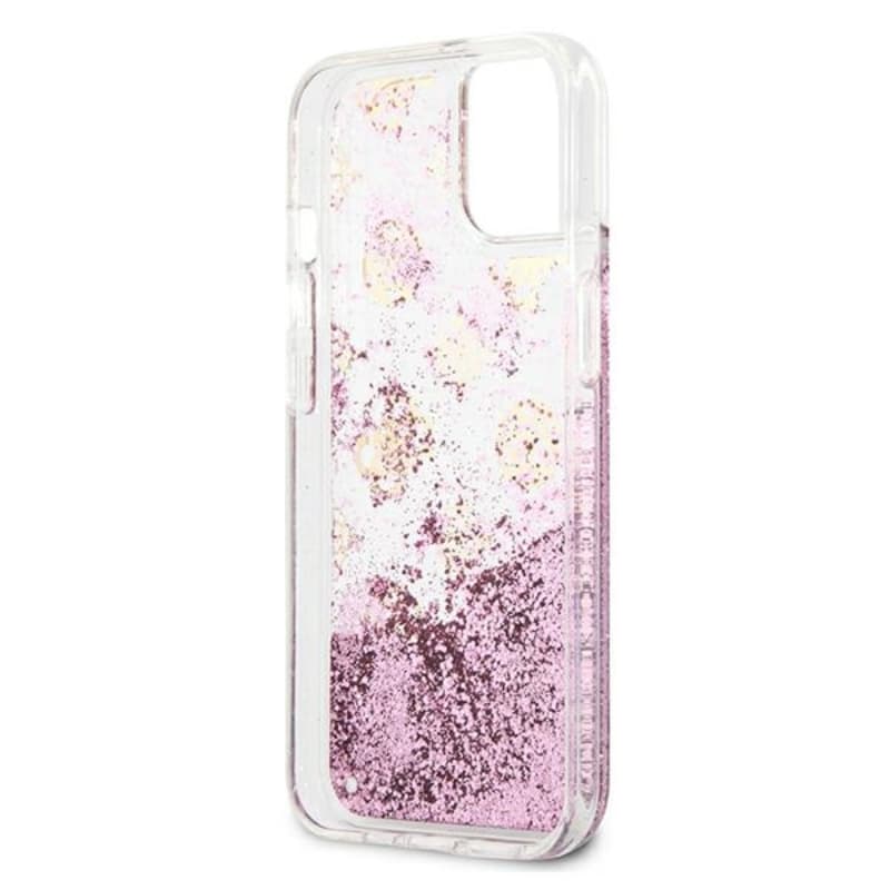 Guess Peony Liquid Glitter - Case for iPhone 13 mini (Pink) 7