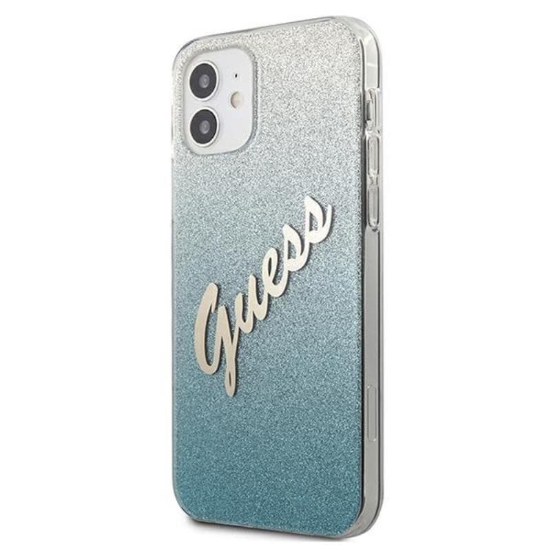 Guess Glitter Gradient Script - Case for iPhone 12 mini (Blue) 2