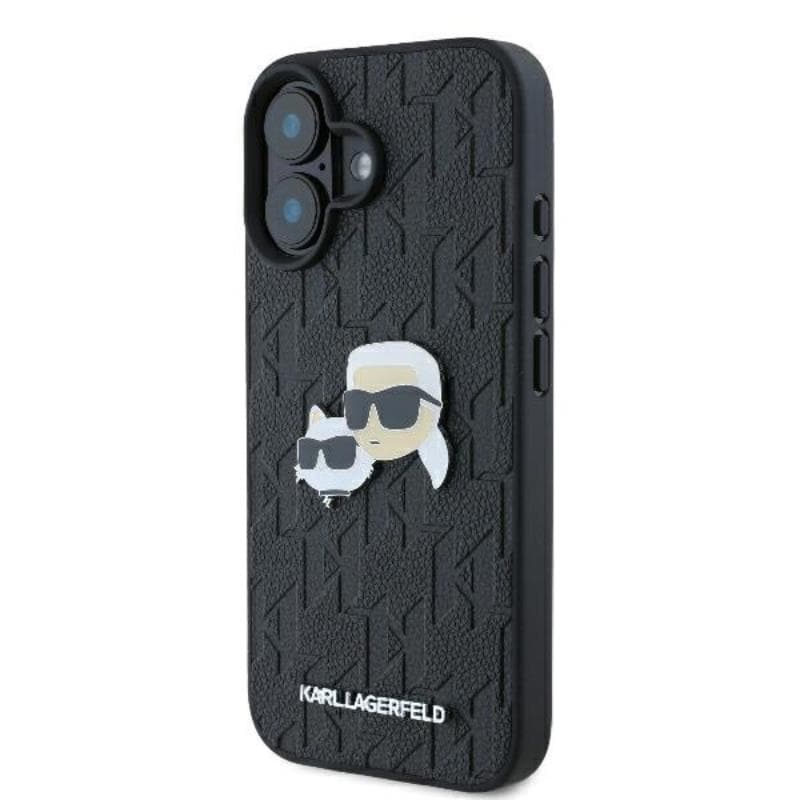 Karl Lagerfeld Monogram Karl & Choupette Head Pin - Case for iPhone 16 Plus (black) 2
