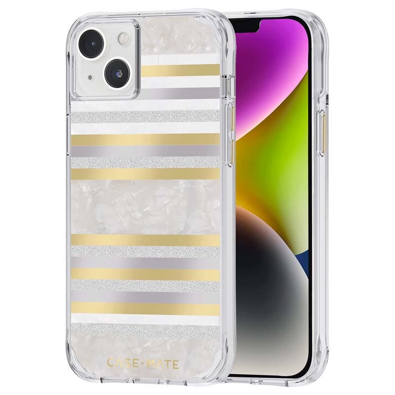 Case-Mate Pearl Stripes MagSafe - Case decorated with mother-of-pearl for iPhone 14 Plus (Pearl Stripes) 5