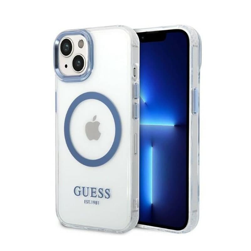 Guess Metal Outline MagSafe - Case for iPhone 14 Plus (Clear) 1