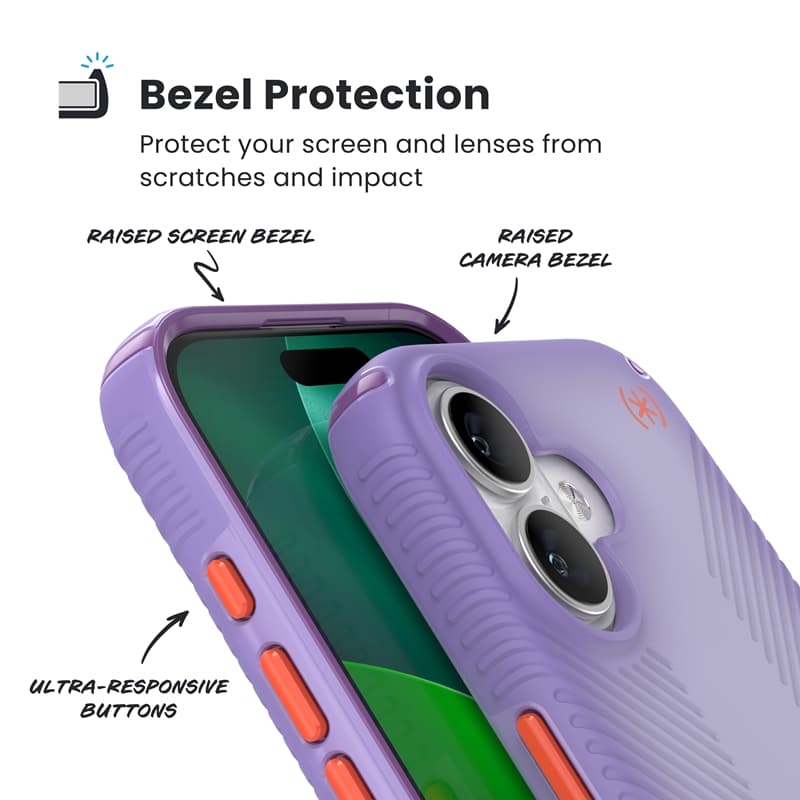 Speck Presidio Lux Grip MagSafe - iPhone 17 Case (Purple Fade/Magic Purple/New Poppy) 4