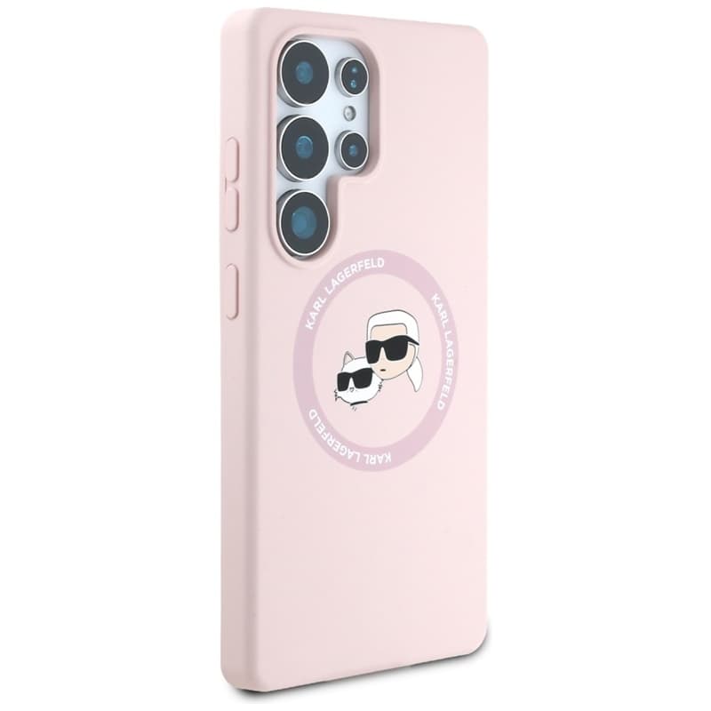 Karl Lagerfeld Silicone Double Heads And Circle MagSafe - Case for Samsung Galaxy S25 Ultra (Pink) 4
