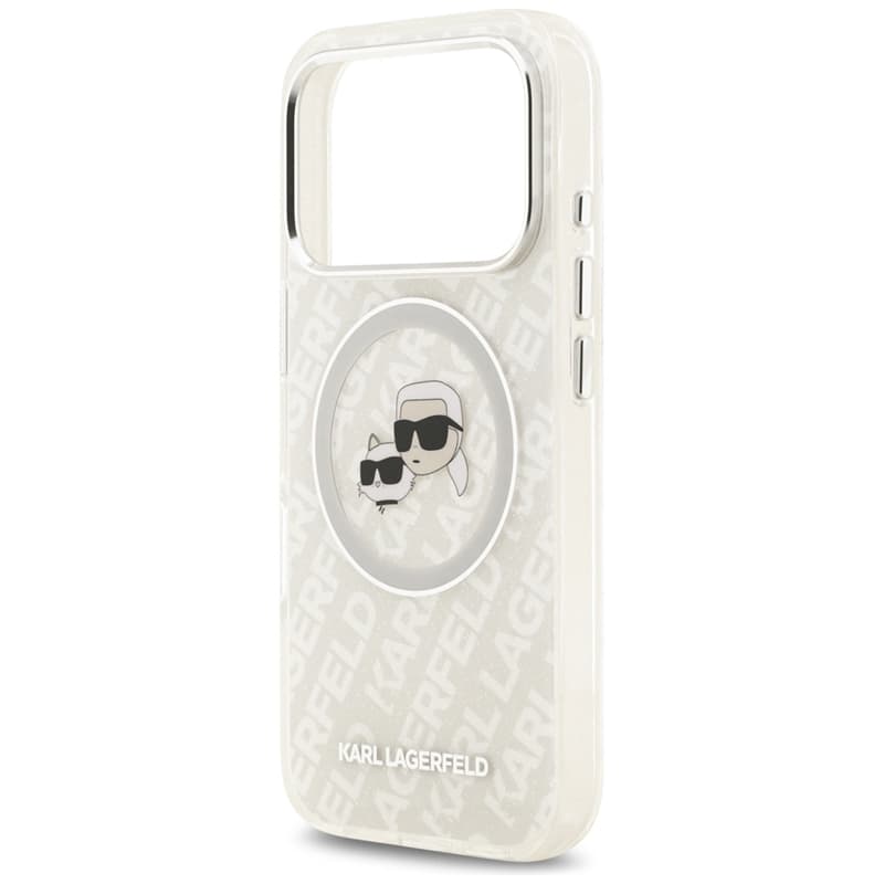 Karl Lagerfeld IML Glitter Karl & Choupette Heads Logo MagSafe - Case for iPhone 17 Pro Max (gray) 6