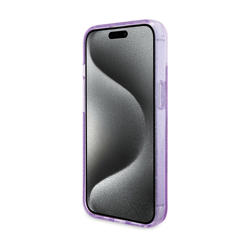 Guess Ring Stand Script Glitter MagSafe - iPhone 15 Plus Case (Purple) 5
