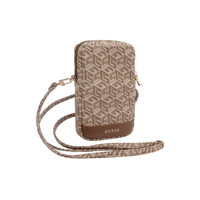 Guess Zip GCube Bottom Stripe - Phone bag (brown) 3
