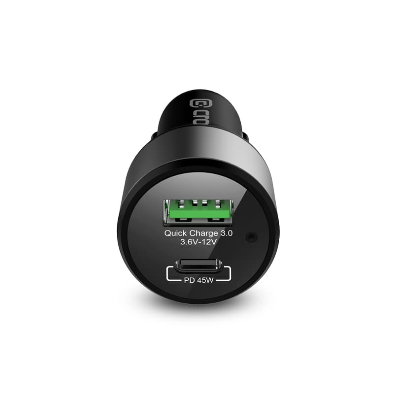 Crong Power Car Charger 63W – USB-C PD 45W Car Charger + USB QC 3.0 18W (Black) 2